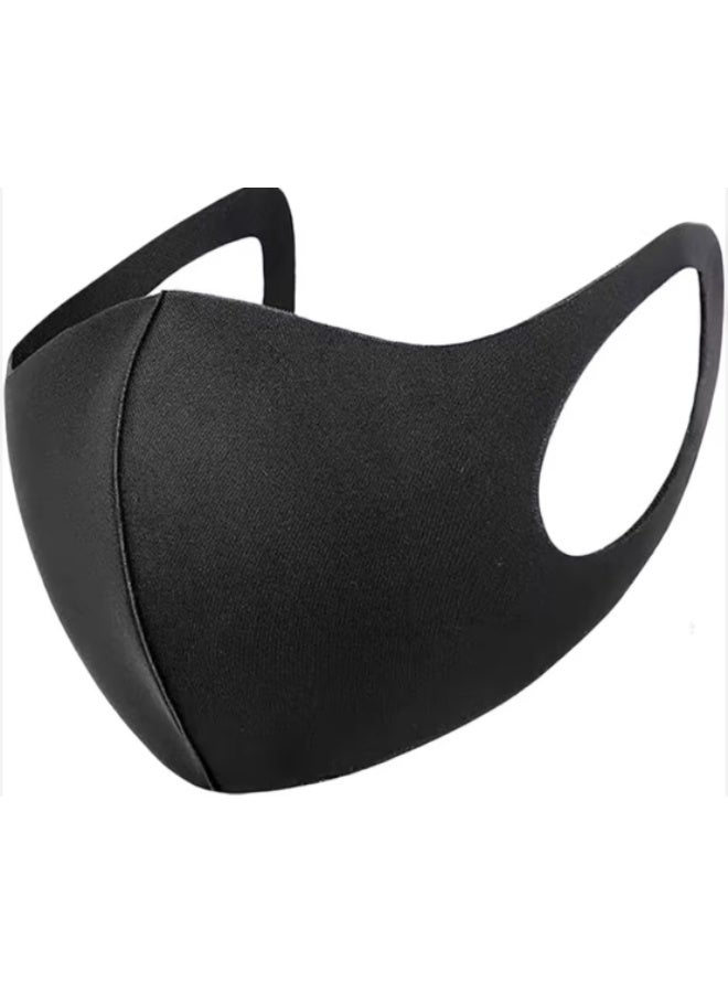 Reusable Washable Unisex Face Mask  Covers With Elastic Ear Loop Cover Full Face  Anti-Dust 3D  Soft Elastic  Black Mask for Adult 3pcs - Image 2